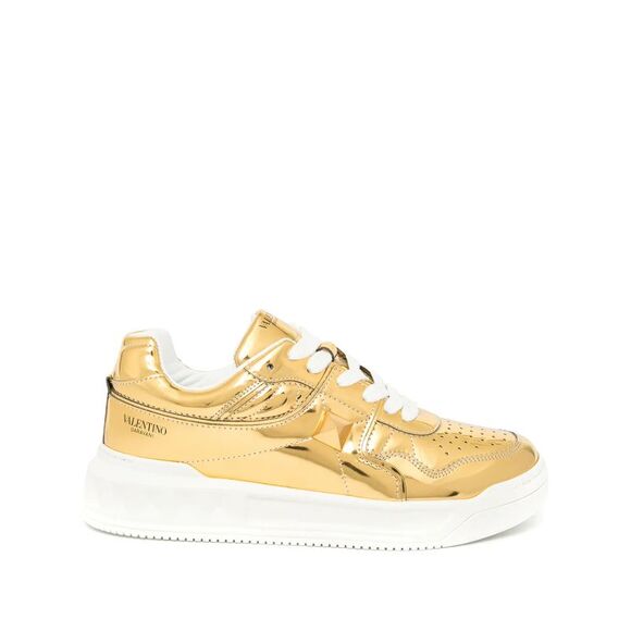 Valentino Garavani One Stud Mirror-Finish Sneakers